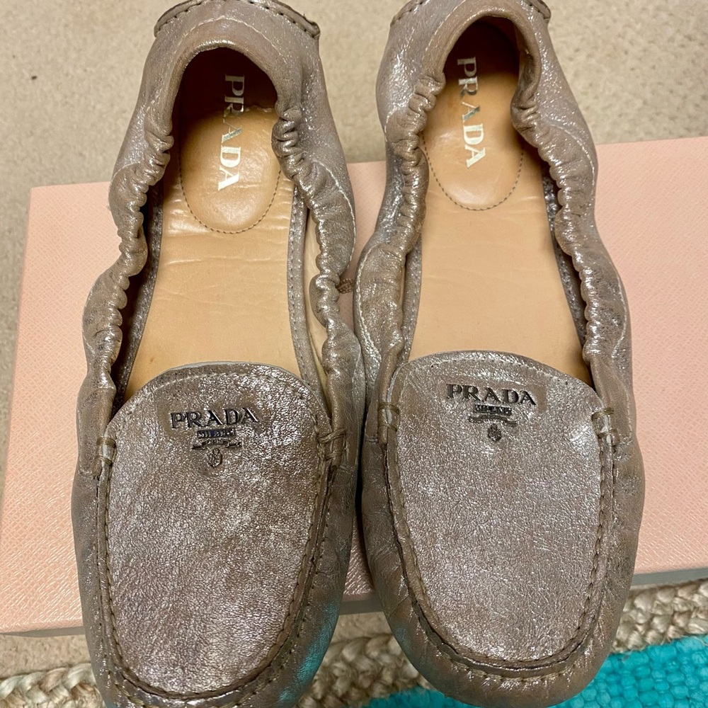 PRADA Loafers! Beautiful rose gold metallic color✨💖 - Picture 2 of 6